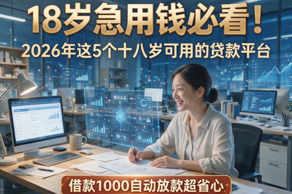 18岁急用钱必看!2026年这5个十八岁可用的贷款平台,借款1000自动放款超省心