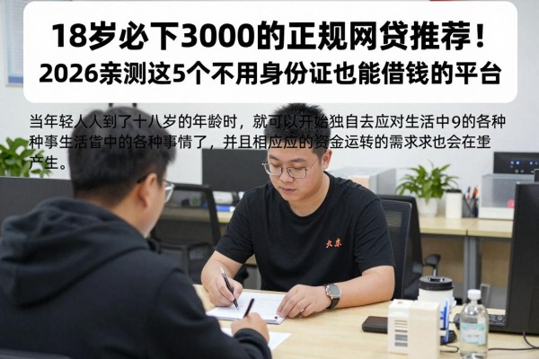 18岁必下3000的正规网贷推荐！2026亲测这5个不用身份证也能借钱的平台