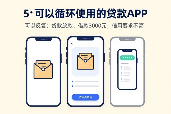 2026年强烈推荐!5个可以循环使用的贷款app,借款3000元马上放款,信用要求不高