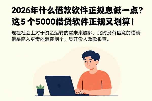 2026年什么借款软件正规利息低一点？这5个5000借款软件正规又划算！