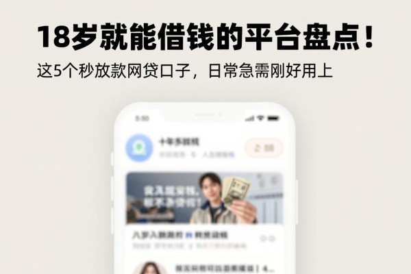 18岁就能借钱的平台盘点!这5个秒放款网贷口子,日常急需刚好用上