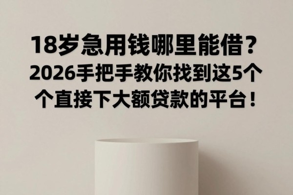 18岁急用钱哪里能借？2026手把手教你找到这5个直接下大额贷款的平台！