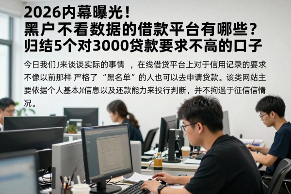2026内幕曝光!黑户不看数据的借款平台有哪些?归结5个对3000贷款要求不高的口子