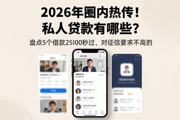 2026年圈内热传!私人贷款有哪些?盘点5个借款2500秒过、对征信要求不高的APP
