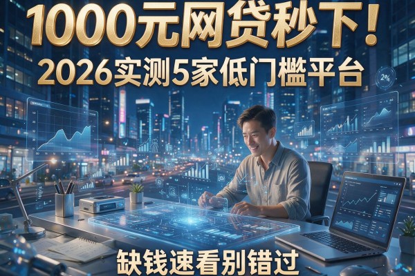 1000元网贷秒下!2026实测5家低门槛平台,缺钱速看别错过
