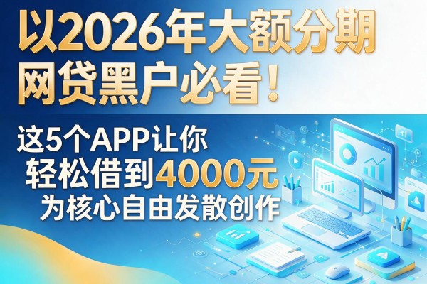 2026年大额分期网贷黑户必看!这5个APP让你轻松借到4000元