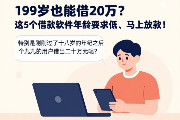 19岁也能借20万?这5个借款软件年龄要求低、马上放款!