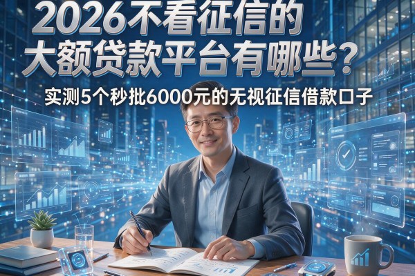2026不看征信的大额贷款平台有哪些?实测5个秒批6000元的无视征信借款口子