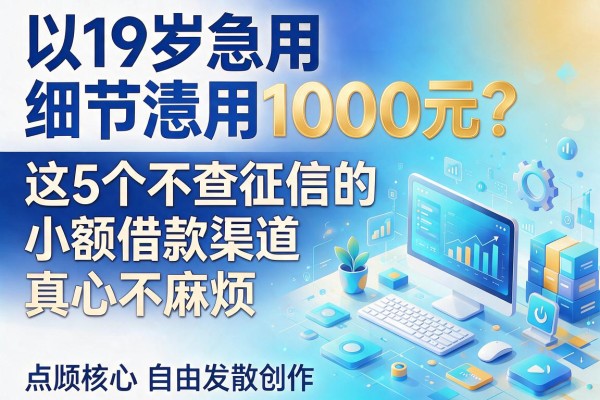 19岁急用1000元？这5个不查征信的小额借款渠道真心不麻烦