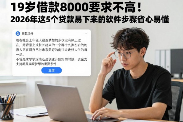 19岁借款8000要求不高！2026年这5个贷款容易下来的软件步骤省心易懂