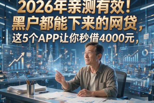 2026年亲测有效!黑户都能下来的网贷,这5个APP让你秒借4000元