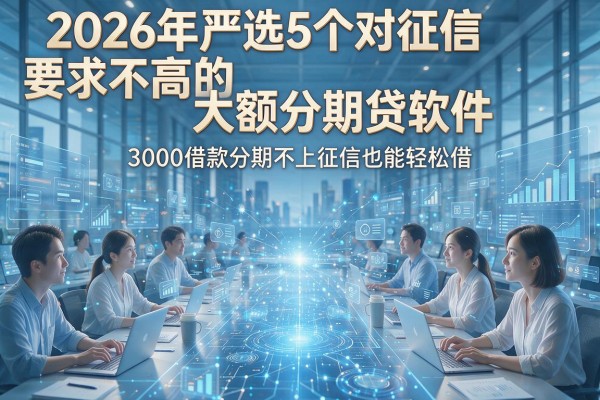 2026年严选5个对征信要求不高的大额分期贷软件,3000借款分期不上征信也能轻松借!