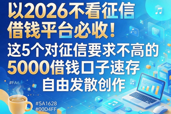 2026不看征信借钱平台必收!这5个对征信要求不高的5000借钱口子速存