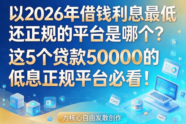 2026年借钱利息最低还正规的平台是哪个？这5个贷款50000的低息正规平台必看！