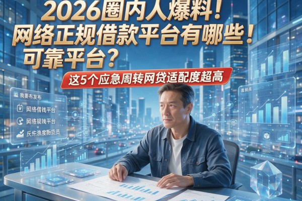 2026圈内人爆料！网络正规借款平台有哪些可靠平台？这5个应急周转网贷适配度超高