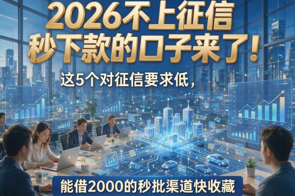2026不上征信秒下款的口子来了!这5个对征信要求低、能借2000的秒批渠道快收藏