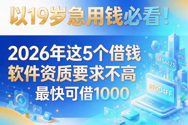 19岁急用钱必看!2026年这5个借钱软件资质要求不高,最快可借1000