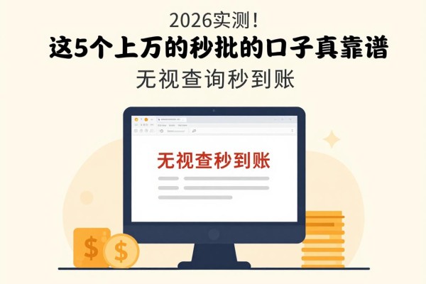 2026实测!这5个上万的秒批的口子真靠谱,无视查询秒到账