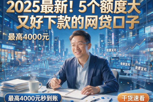 2025最新!5个额度大又好下款的网贷口子,最高4000元秒到账,干货速看!