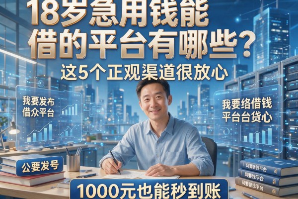 18岁急用钱能借的平台有哪些？这5个正规渠道很放心，1000元也能秒到账