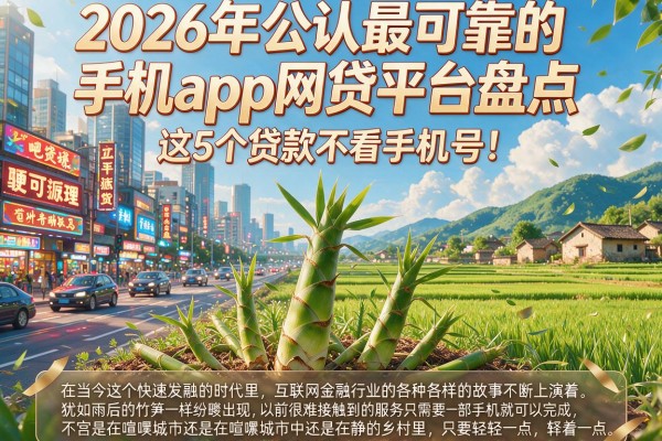 2026年公认最可靠的手机app网贷平台盘点,这5个贷款不看手机号!