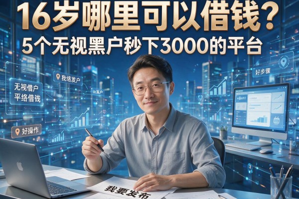 16岁哪里可以借钱？5个无视黑户秒下3000的平台步骤清晰好操作