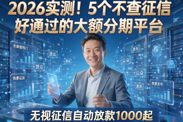 2026实测!5个不查征信好通过的大额分期平台,无视征信自动放款1000起
