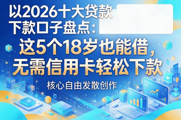 2026十大贷款下款口子盘点:这5个18岁也能借,无需信用卡轻松下款