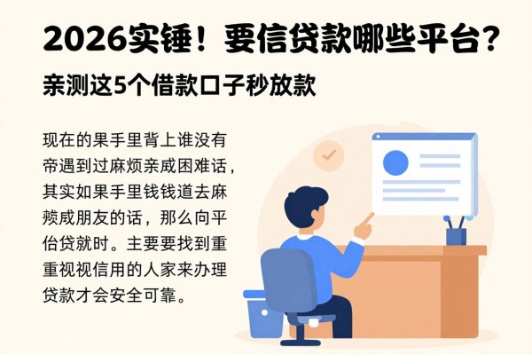 2026实锤!要征信贷款有哪些平台?亲测这5个借款口子秒放款