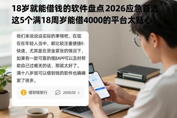 18岁就能借钱的软件盘点：2026应急首选，这5个满18周岁能借4000的平台太贴心
