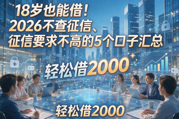 18岁也能借！2026不查征信、征信要求不高的5个口子汇总，轻松借2000