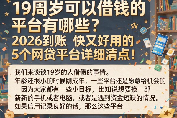 19周岁可以借钱的平台有哪些?2026到账快又好用的5个网贷平台详细清点!