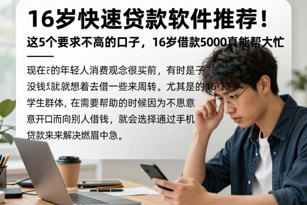 16岁快速贷款软件推荐！这5个要求不高的口子，16岁借款5000真能帮大忙