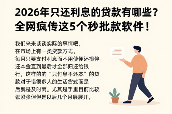 2026年只还利息的贷款有哪些?全网疯传这5个秒批借款软件!