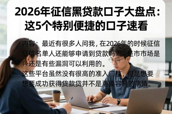 2026年征信黑贷款口子大盘点:这5个特别便捷的口子速看!