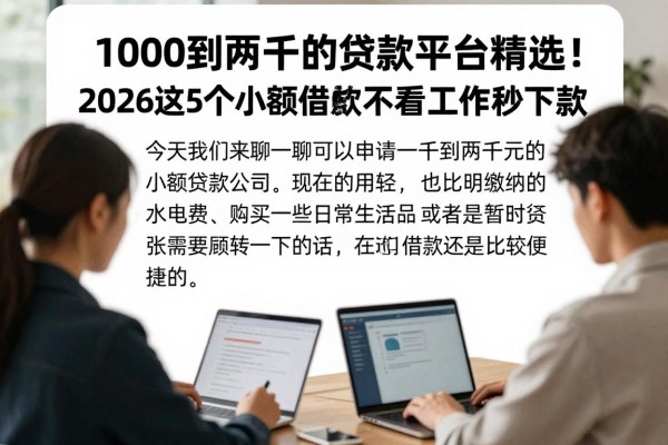 1000到两千的贷款平台精选!2026这5个小额借款不看工作秒下款