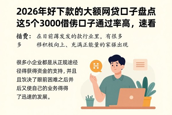 2026年好下款的大额网贷口子盘点:这5个3000借款口子通过率高,速看
