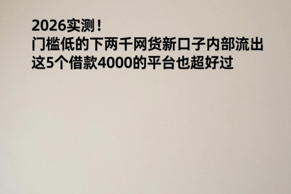 2026实测！门槛低的下两千网贷新口子内部流出，这5个借款4000的平台也超好过