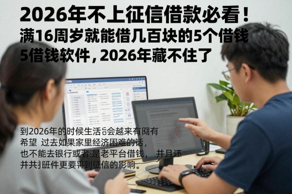 2026年不上征信借款必看!满16周岁就能借几百块的5个借钱软件,2026年藏不住了