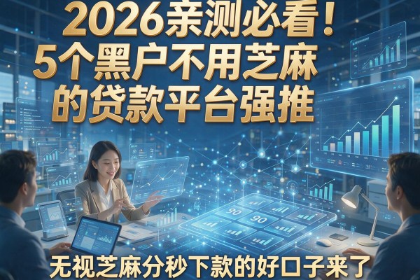 2026亲测必看!5个黑户不用芝麻的贷款平台强推,无视芝麻分秒下款的好口子来了