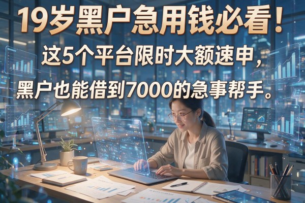 19岁黑户急用钱必看!这5个平台限时大额速申,黑户也能借到7000的急事帮手