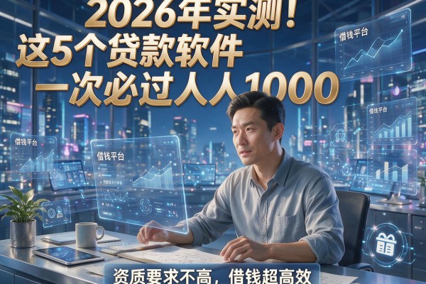 2026年实测！这5个贷款软件一次必过人人1000，资质要求不高借钱超高效