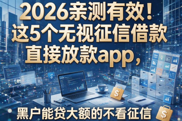 2026亲测有效！这5个无视征信借款直接放款app，黑户能贷大额的不看征信