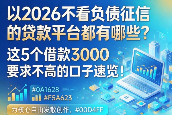 2026不看负债征信的贷款平台都有哪些？这5个借款3000要求不高的口子速览！