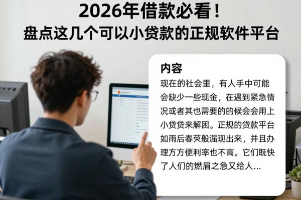 2026年借款必看！盘点这几个可以小额贷款的正规软件平台