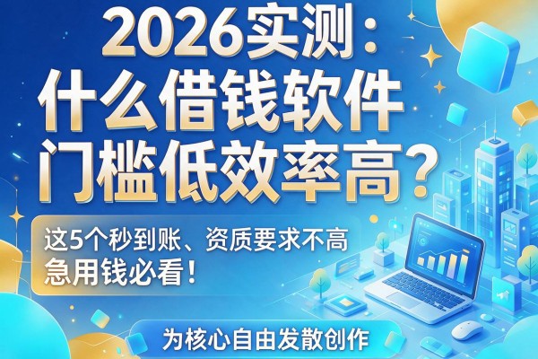 2026实测:什么借钱软件门槛低效率高?这5个秒到账、资质要求不高,急用钱必看!