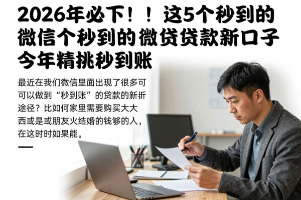 2026年必下！这5个秒到的微信贷款新口子，今年精挑秒到账