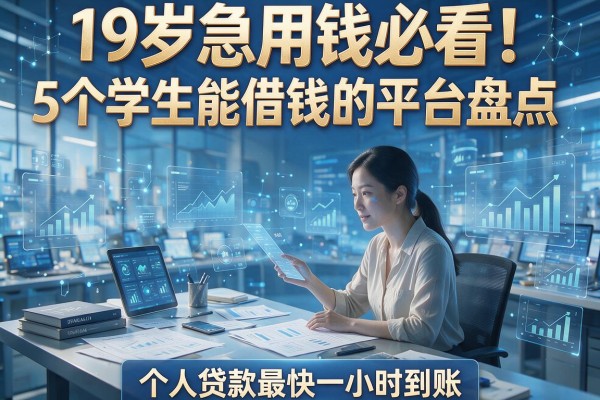 19岁急用钱必看!5个学生能借钱的平台盘点,个人贷款最快一小时到账