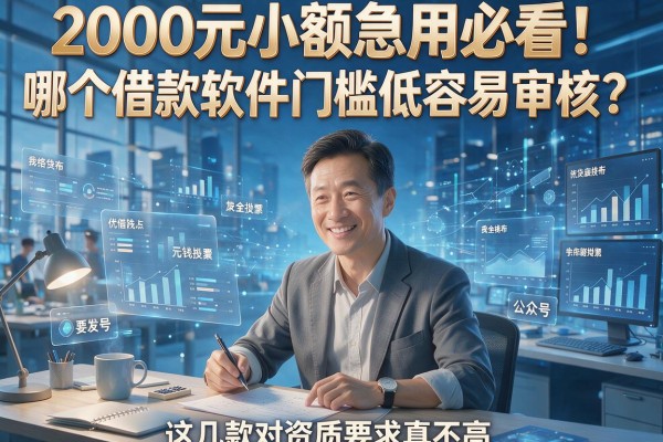 2000元小额急用必看！哪个借款软件门槛低容易审核？这几款对资质要求真不高