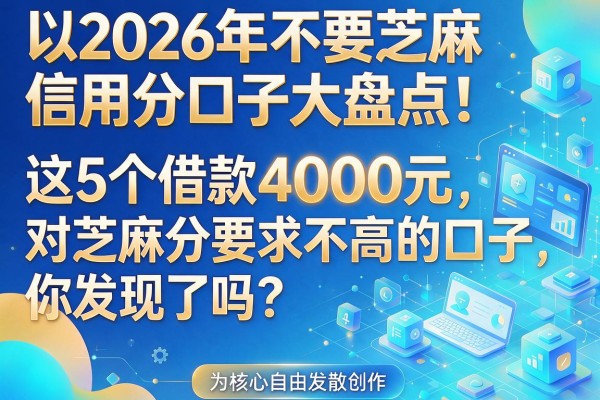 2026年不要芝麻信用分口子大盘点!这5个借款4000元对芝麻分要求不高的口子,你发现了吗?